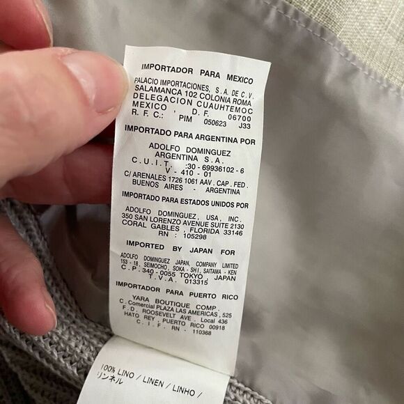 Adolfo Dominguez 100% Linen Mixed Material Safari Jacket P XS - Picture 12 of 12